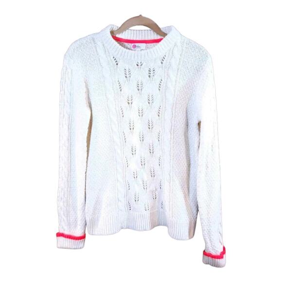 Boden Cableknit Crewneck Wool Blend Fisherman Sweater Preppy Cozy Girls' 15-16 Y - Picture 1 of 5